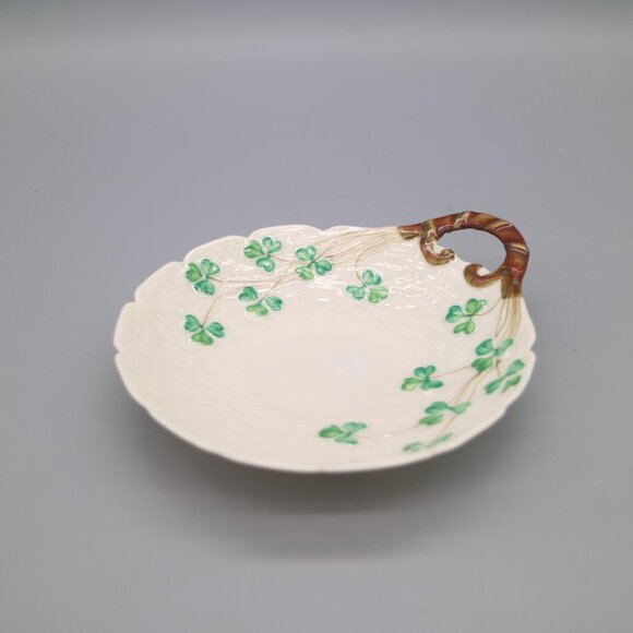 Belleek Bone China Butter PlateIrish Belleek Butter Dish, 3rd Black Mark, Third - Picture 4 of 6